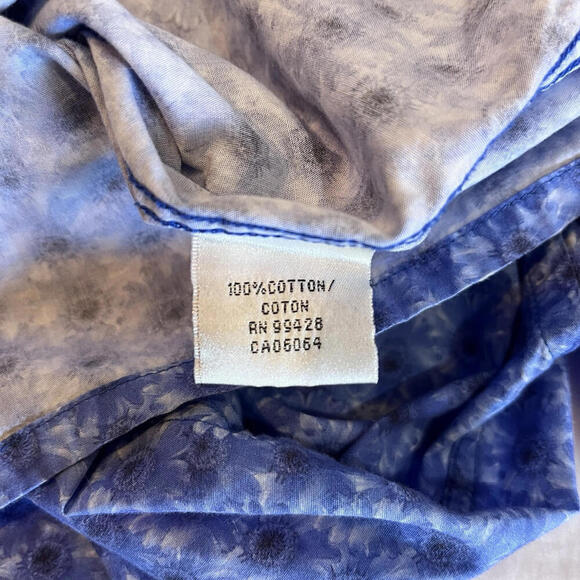 BUGATCHI Shaped Fit Button UP Short Sleeve Shirt Blue Floral Print Large - Picture 4 of 9